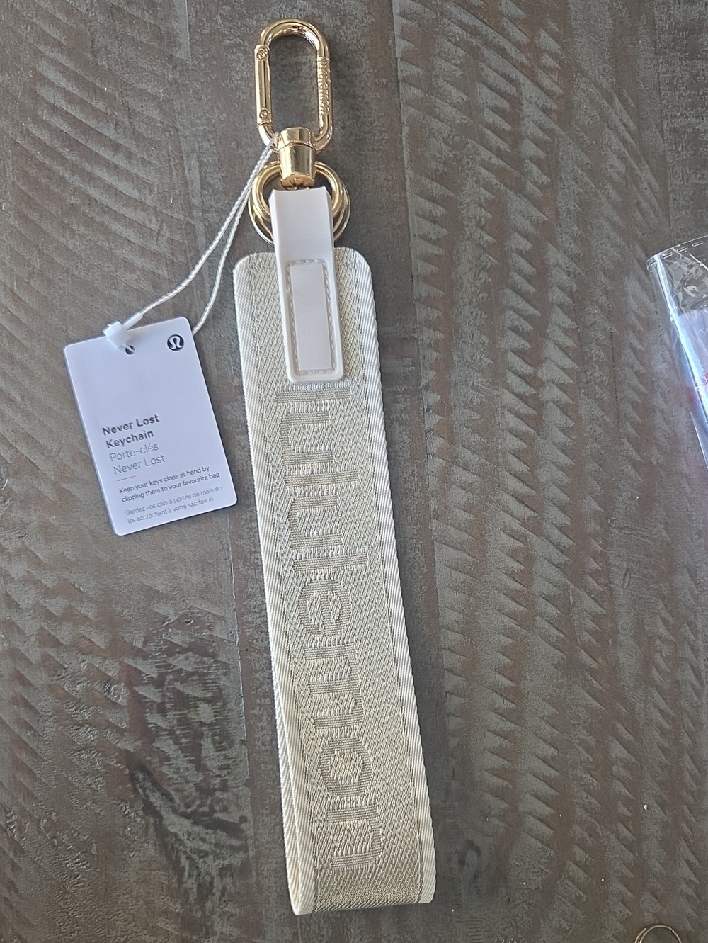 lululemon athletica Metallic Gold Never Lost Keychain Wristlet
